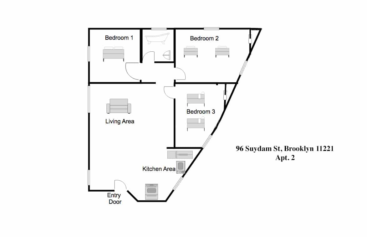 96 Suydam Street Apartment Floorplan